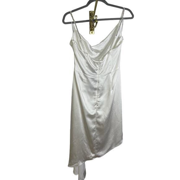 Elliatt X Revolve Jacinda Mini Dress Satin Rhinestone Straps Bridal Party Sz L - Picture 6 of 15